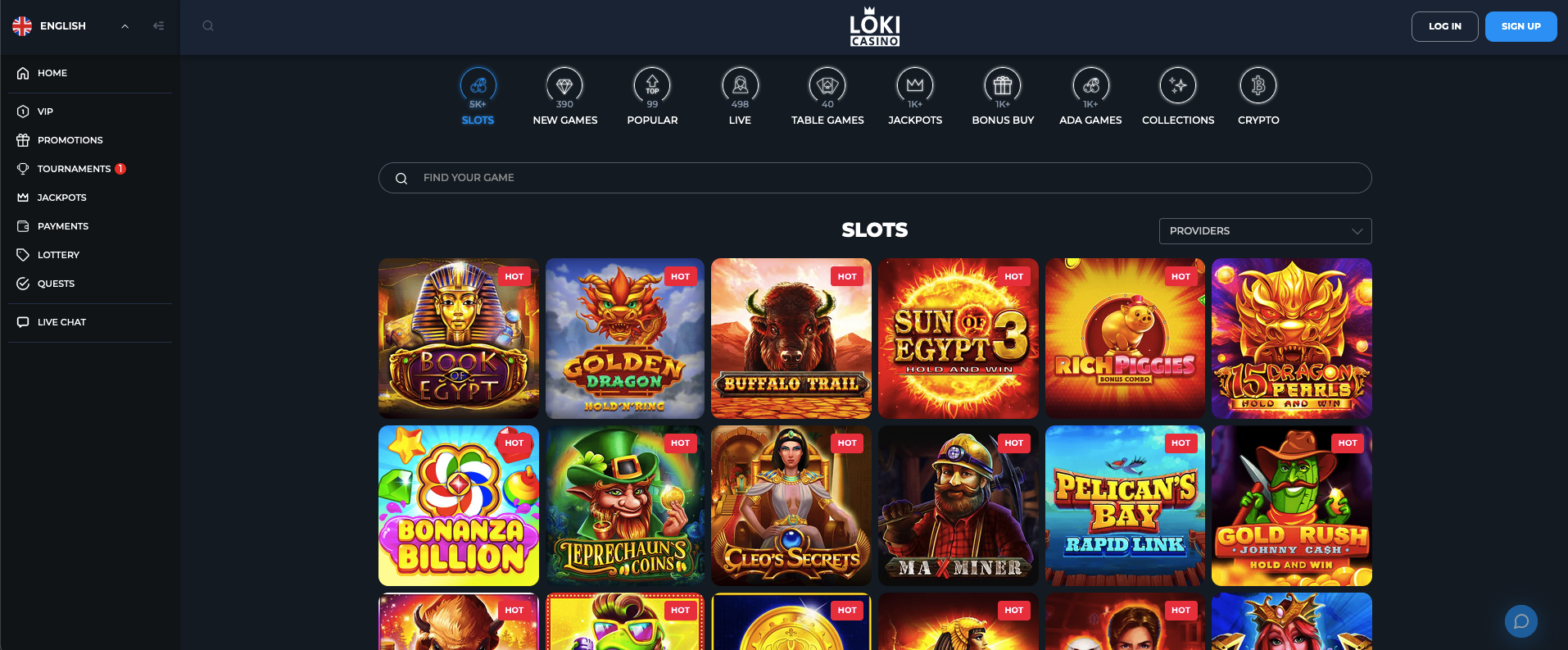 Loki Casino Screenshot 2